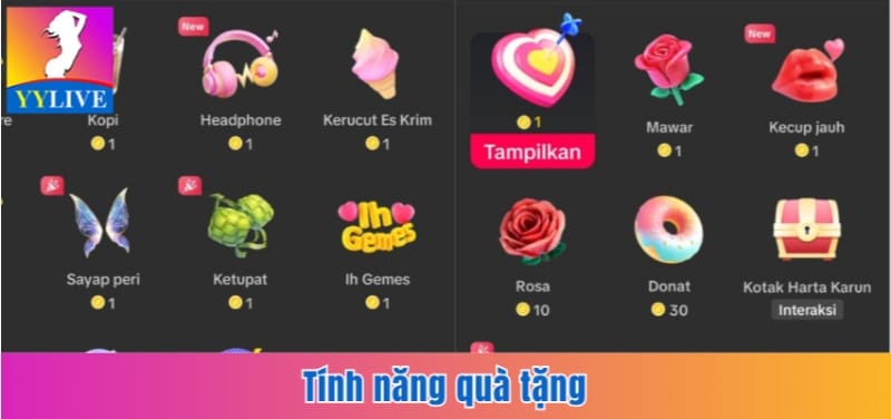 QQlive App | Ứng Dụng Livestream Và Giải Trí Đẳng Cấp 2025 3 Tính năng quà tặng
